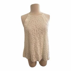 Chic Cream Lace Halter Blouse